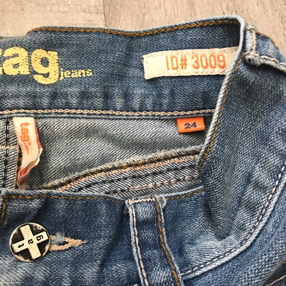 Rare Y2K Tag Twisted Hem Flare Low Rise Jeans - Picture 4 of 4